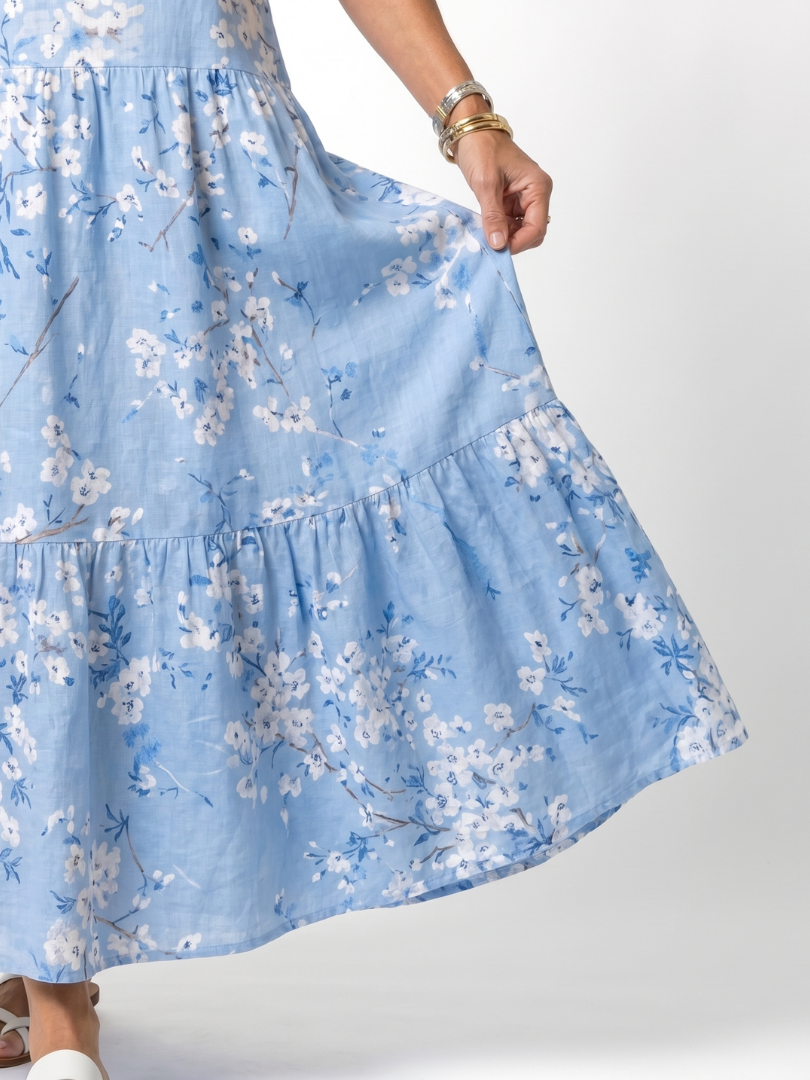 Alora | Abito Midi con Stampa Floreale e Fiocchi