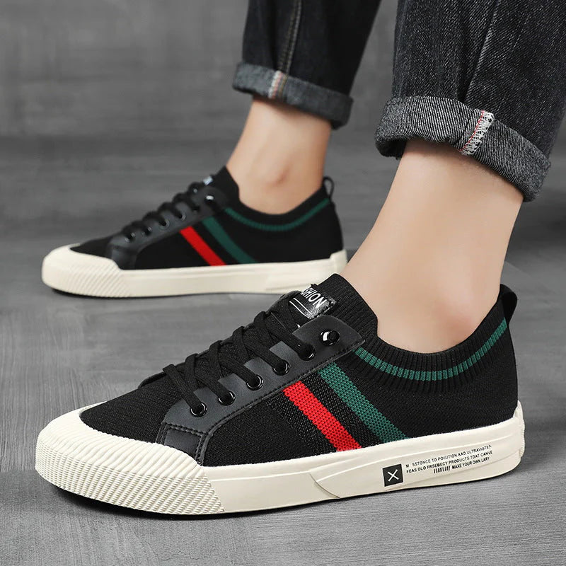 Marco — Sneaker in Maglia con Banda Tricolore