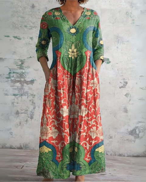 Judith™ | Vintage Floral Maxi Dress