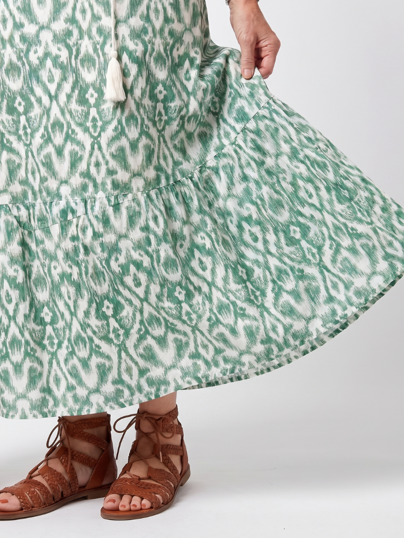Ilara | Vestito Midi con Scollo a V e Frange