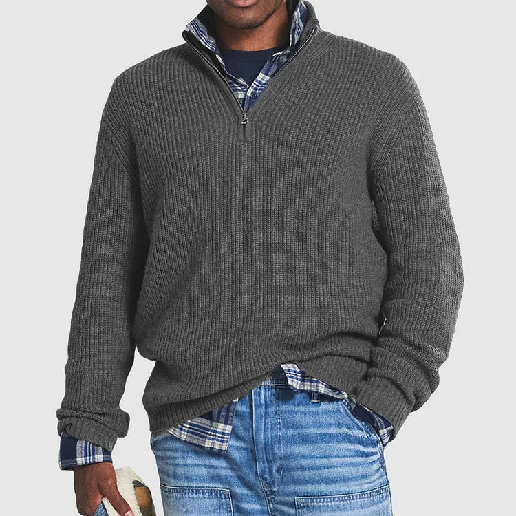 Maglione Winston a Mezzo Zip a Coste