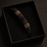 Viaggiatore – Bracciale in pelle con intrecci nordici – immagine 6