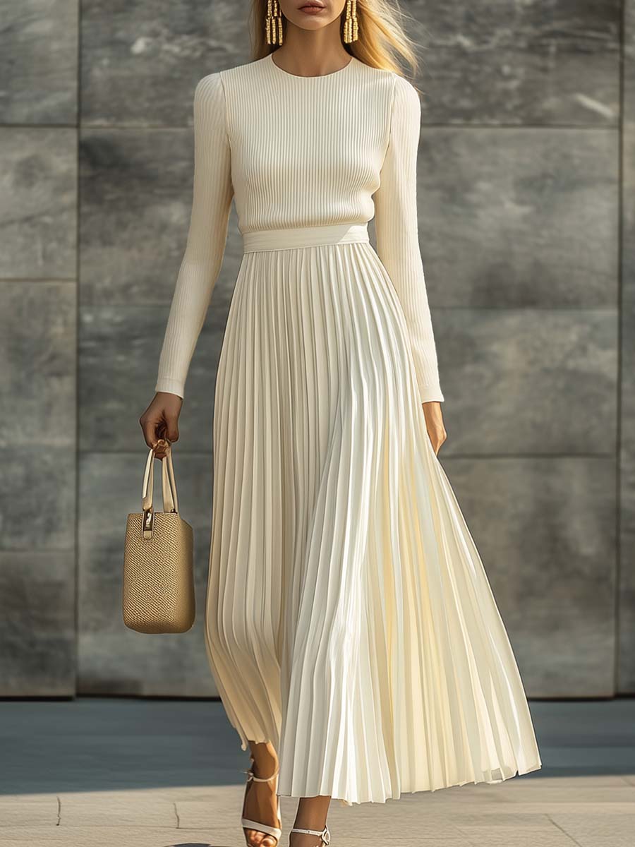 CHARLOTTE | ABITO IN SATIN LAVORATO A MAGLIA CASUAL