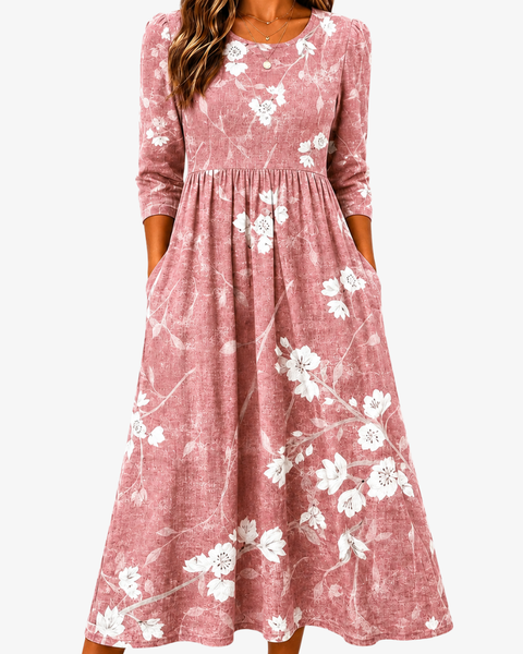 Blush Bloom Grace Pocket Midi Dress