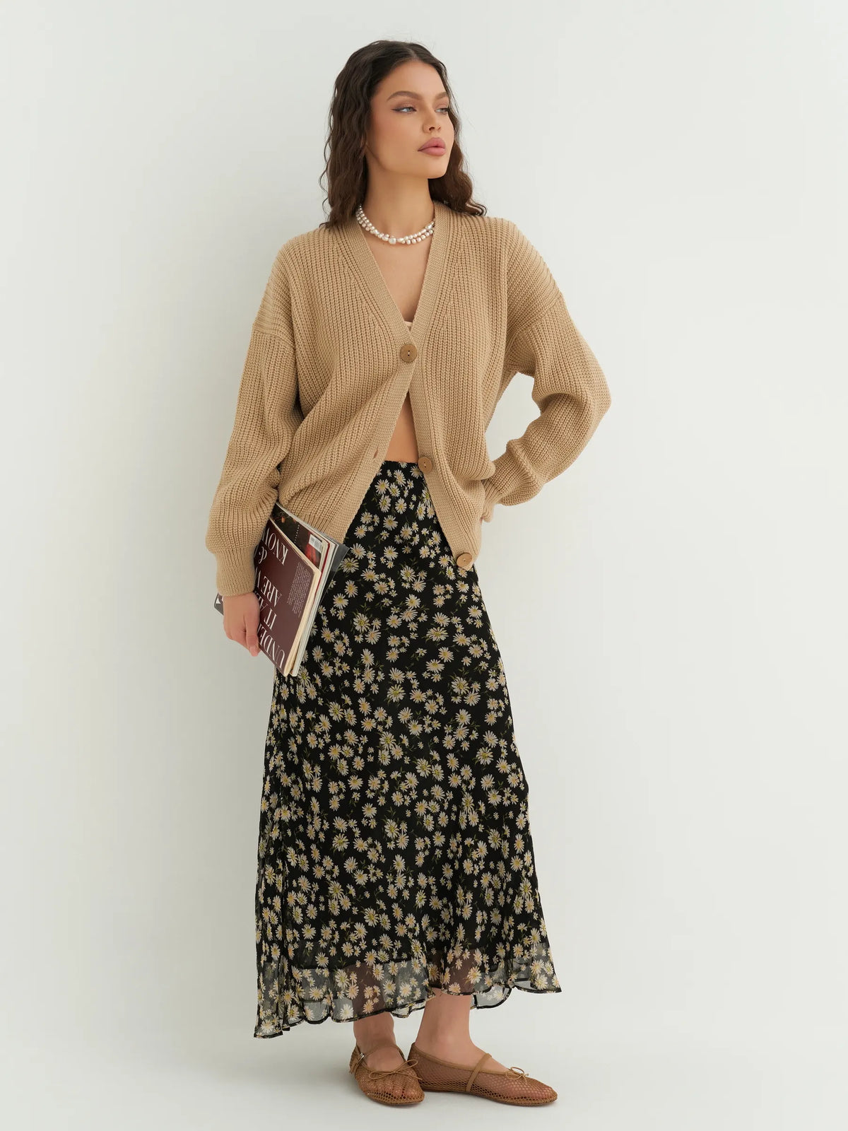 Maëlle | Cardigan corto con bottoni in maglia