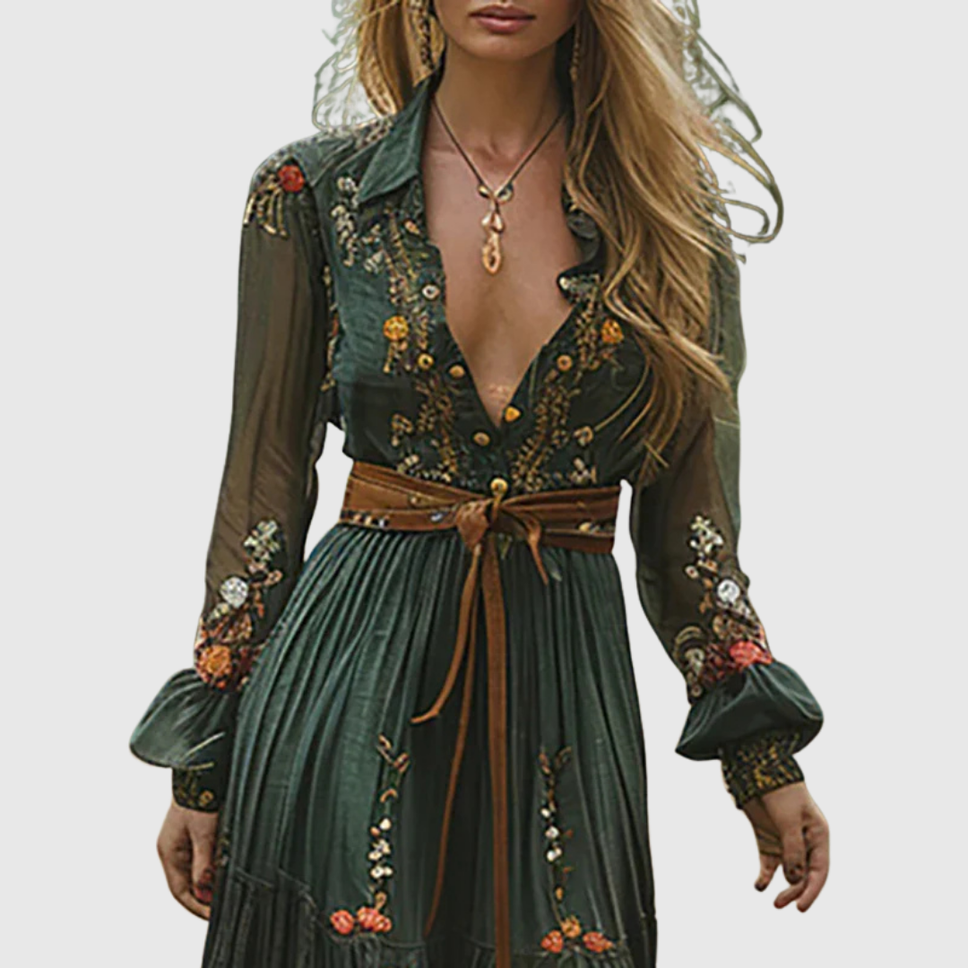 ALINA SOLEIL | ABITO MAXI BOHO ROMANTICO