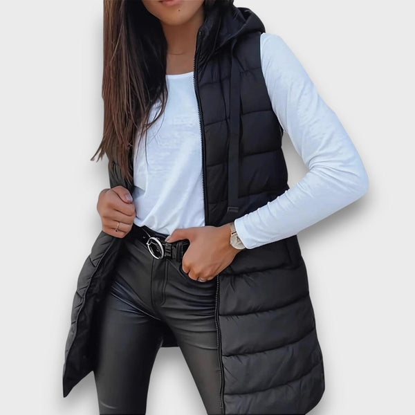 Livia | Gilet Trapuntato Senza Maniche con Cappuccio Casual