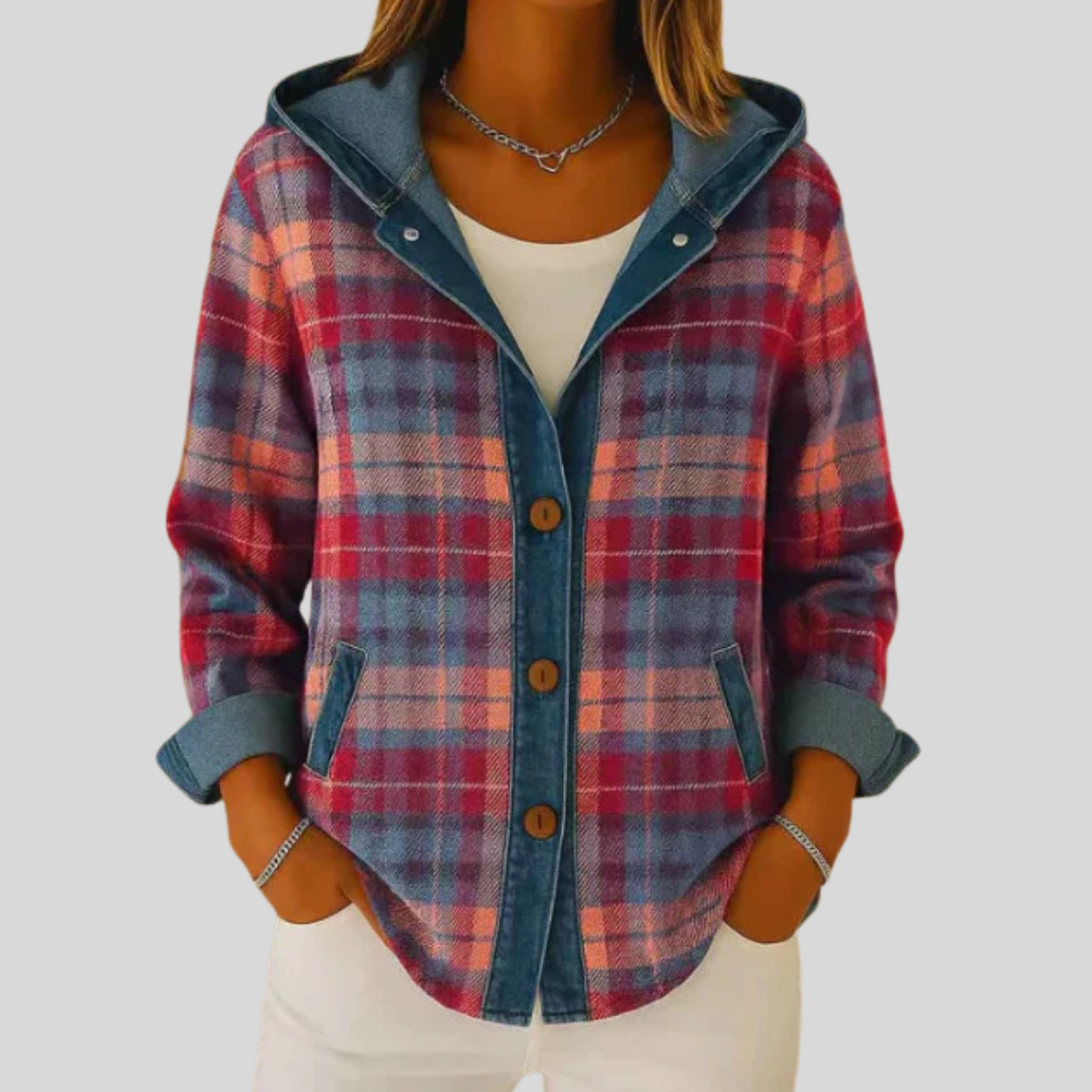 Roberta™ | Giacca a camicia con cappuccio a quadri