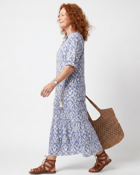 Ottoline | Abito midi stampato con collo a laccio