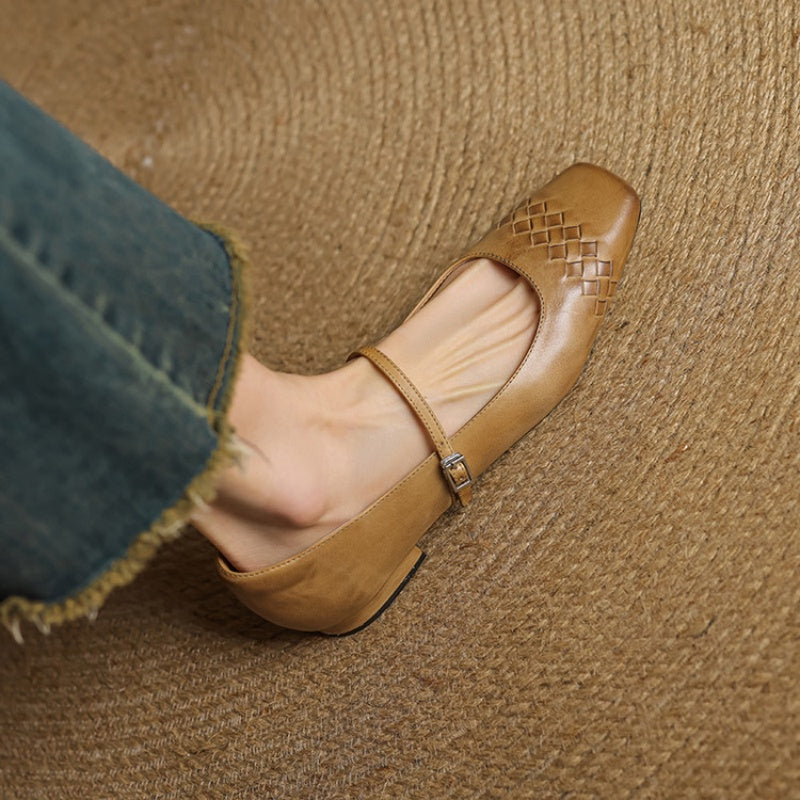 Verity | Ballerina Mary Jane a Punta Quadrata