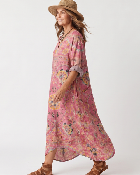 Tilda | Abito Midi Relaxed con Stampa Astratta