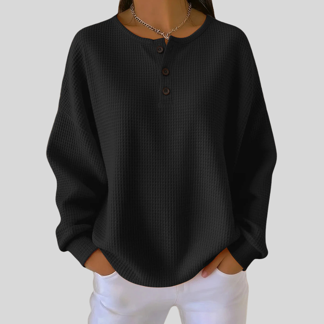 Alessandra™ | Felpa Henley Casual