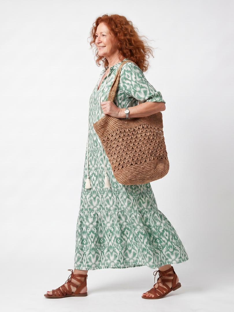 Ilara | Vestito Midi con Scollo a V e Frange