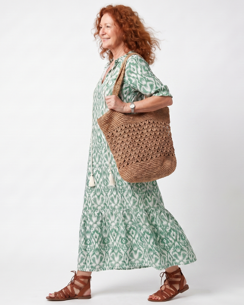 Ilara | Vestito Midi con Scollo a V e Frange