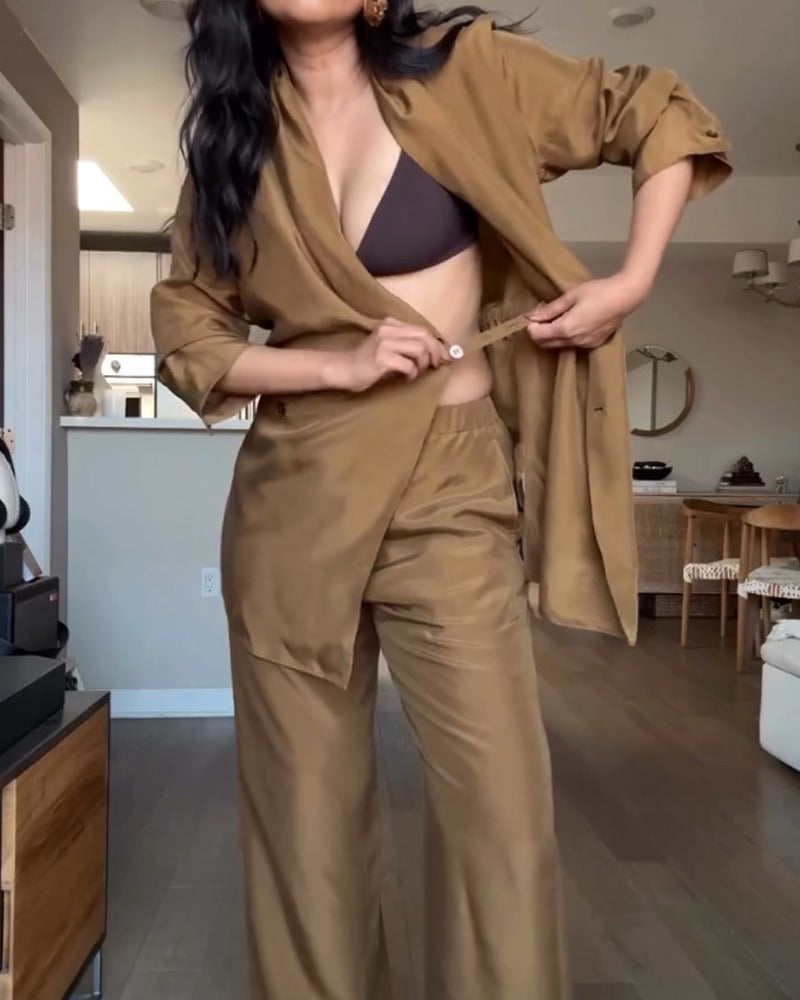 Completo trendy in due pezzi camicia e pantaloni
