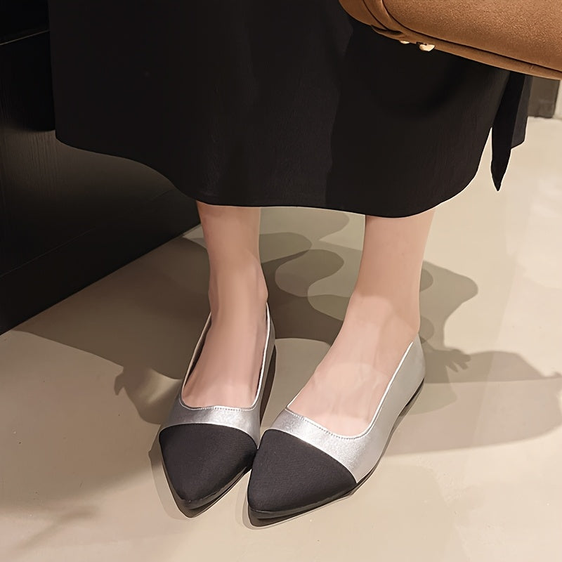 Sylvia™ | Ballerine a Punta in Due Toni