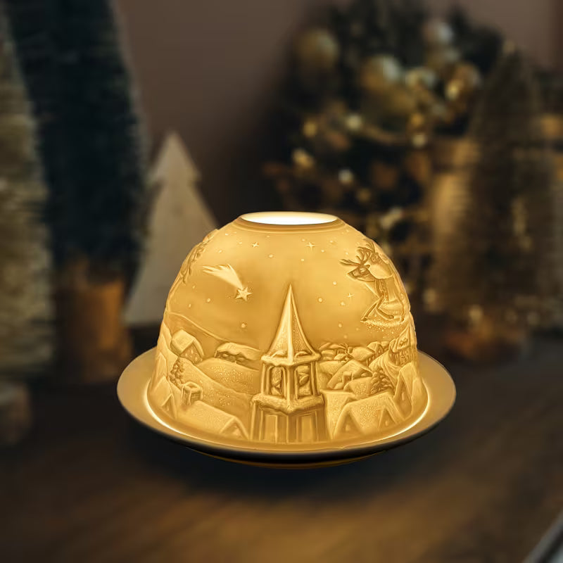 La Slitta di Babbo Natale | Portacandela in Porcellana