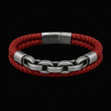 Catene di Fenrir – Bracciale vichingo in pelle e acciaio – immagine 8