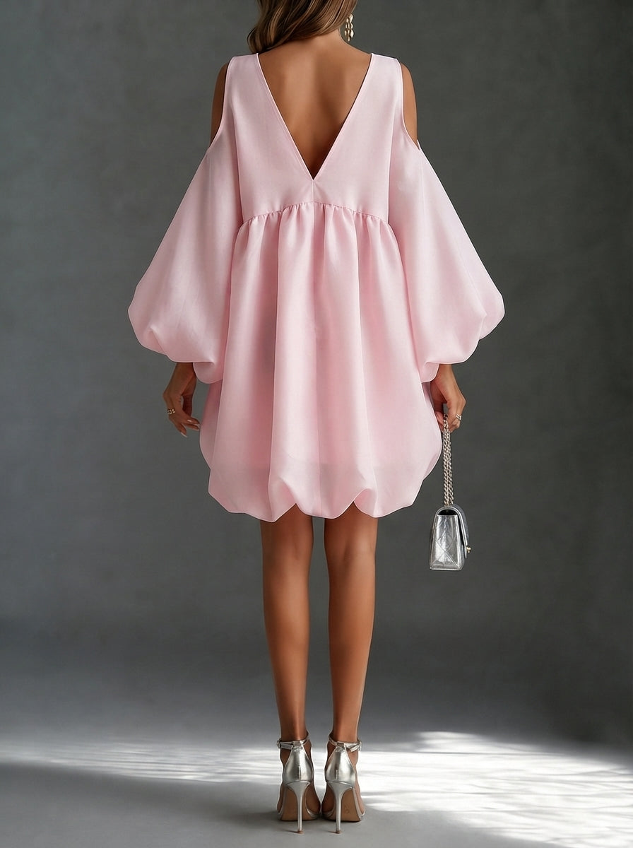 Verbena | Abito da festa Babydoll in Chiffon con Spalle Scoperte