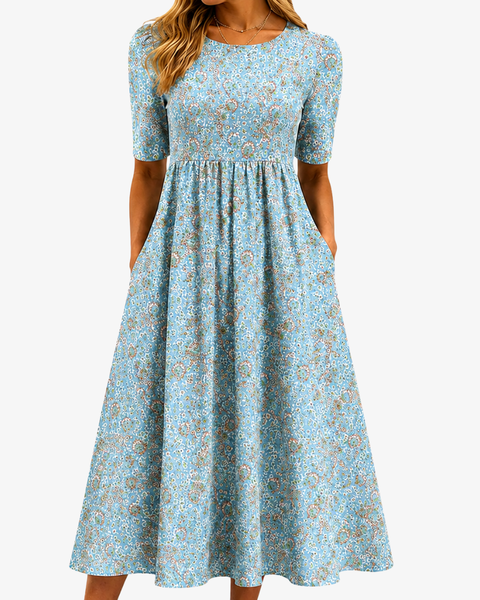 Seaside Mosaic Pocket Maxi Dress