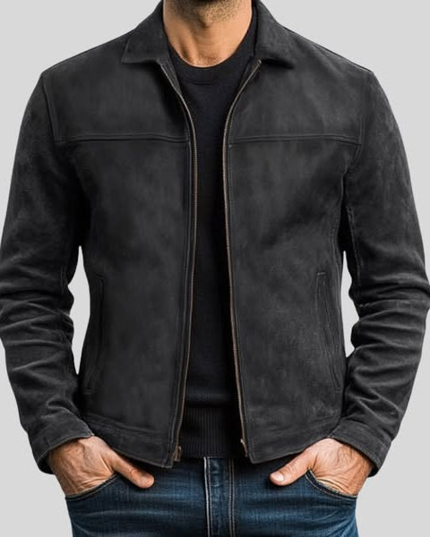 Giacca in Camoscio con Zip