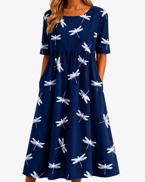 Dragonfly Breeze Pocket Midi Dress