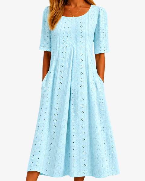 Skylight Grace Eyelet Pocket Midi Dress