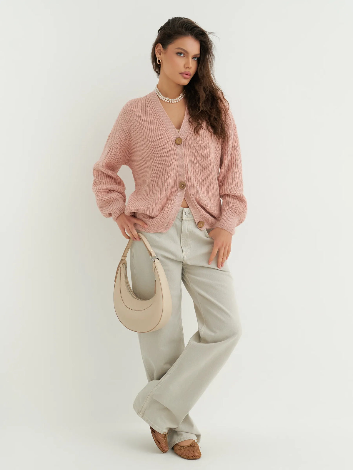 Maëlle | Cardigan corto con bottoni in maglia