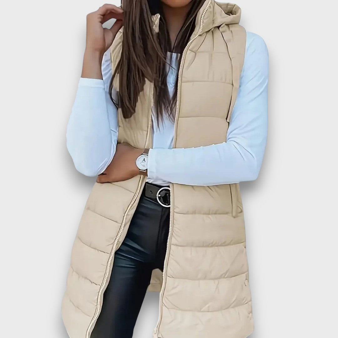 Livia | Gilet Trapuntato Senza Maniche con Cappuccio Casual