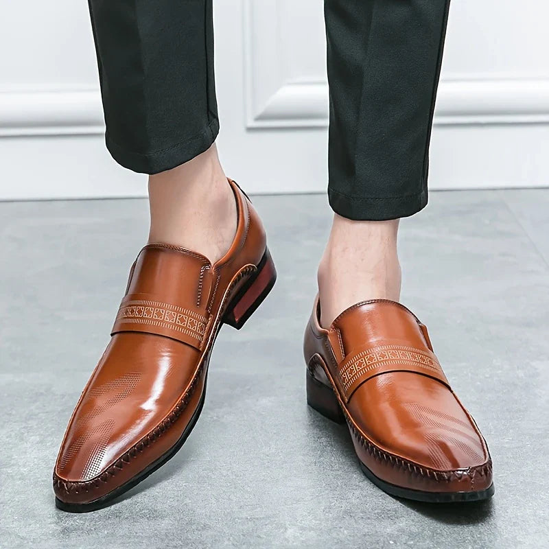 Mocassino Elegante in Pelle – Punta Quadrata Senza Lacci