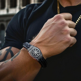 Elmo del Terrore – Bracciale in pelle con simbolo nordico – immagine 2