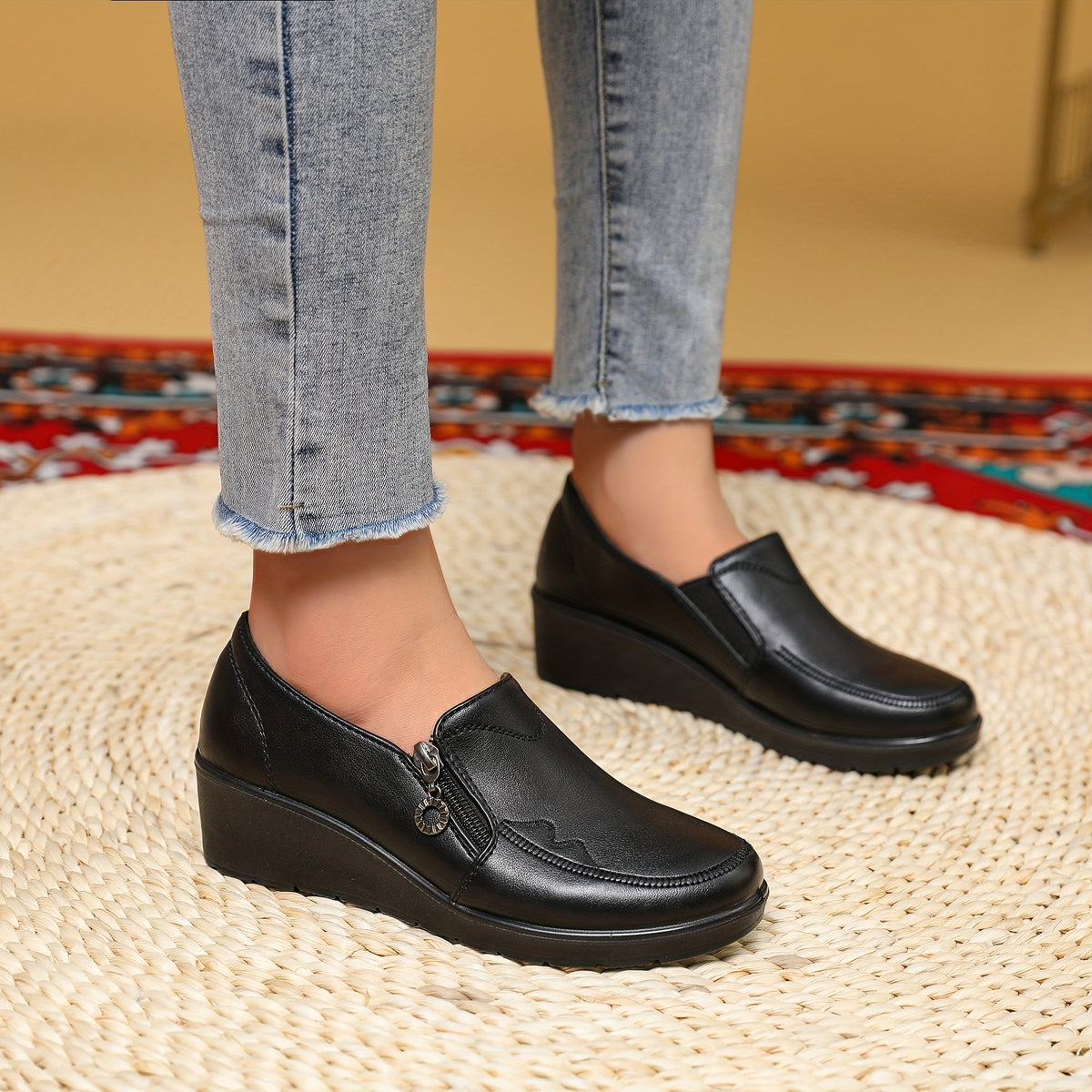 Harriet™ | Mocassini con zip laterale e tacco
