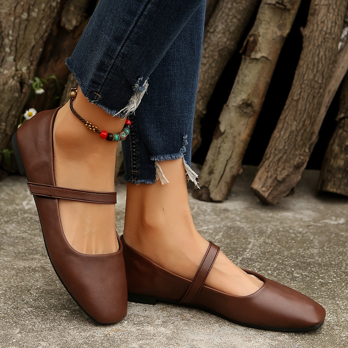 Rosamund™ | Ballerine Mary Jane con Punta Quadrata