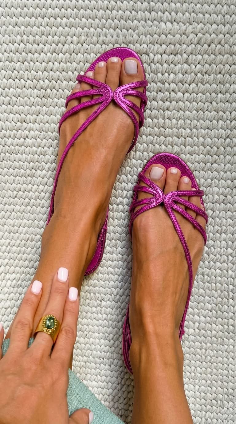 Sandali metallizzati con cinturini