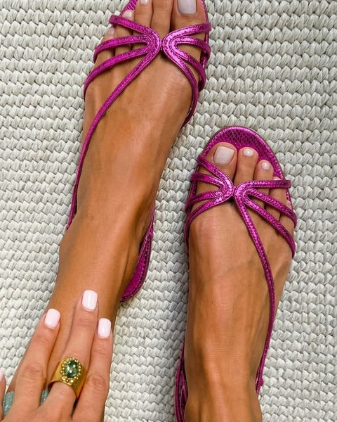 Sandali metallizzati con cinturini