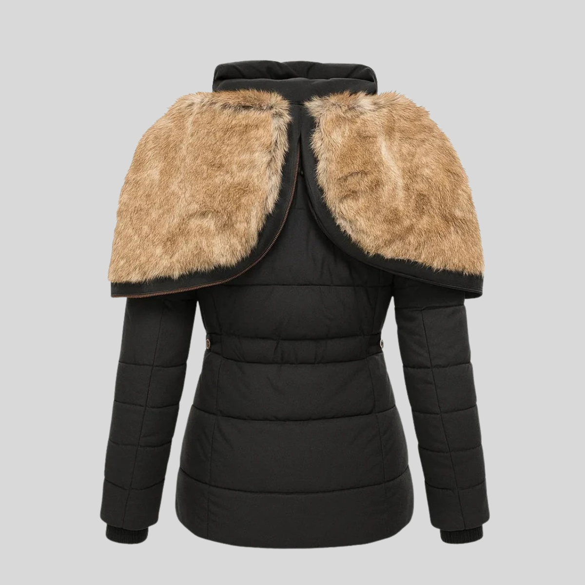 Bruna™ | Parka Trapuntato con Cappuccio in Pelliccia Ecologica