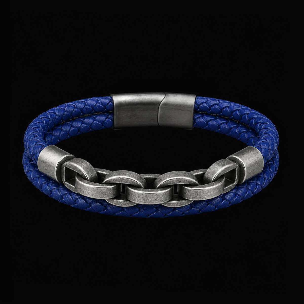 Catene di Fenrir – Bracciale vichingo in pelle e acciaio – immagine 9