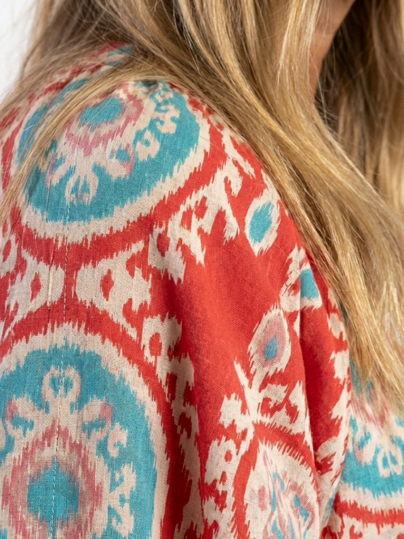 Zaria | Abito midi a maniche corte con stampa paisley