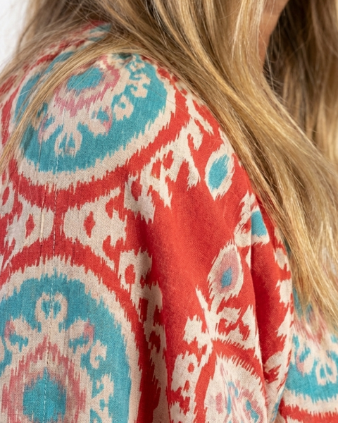 Zaria | Abito midi a maniche corte con stampa paisley