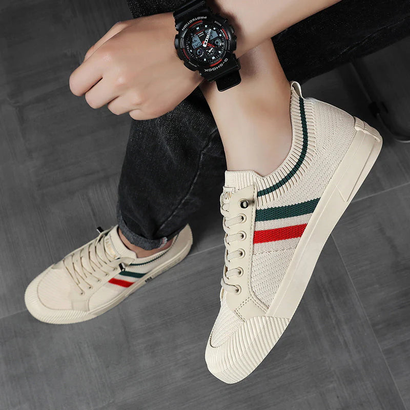 Marco — Sneaker in Maglia con Banda Tricolore
