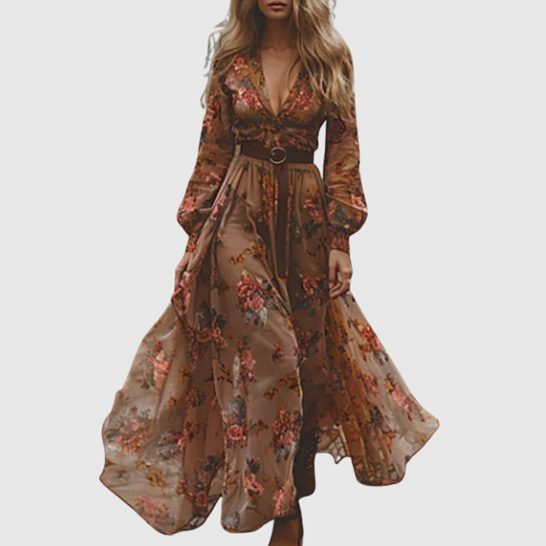 ALINA SOLEIL | ABITO MAXI BOHO ROMANTICO