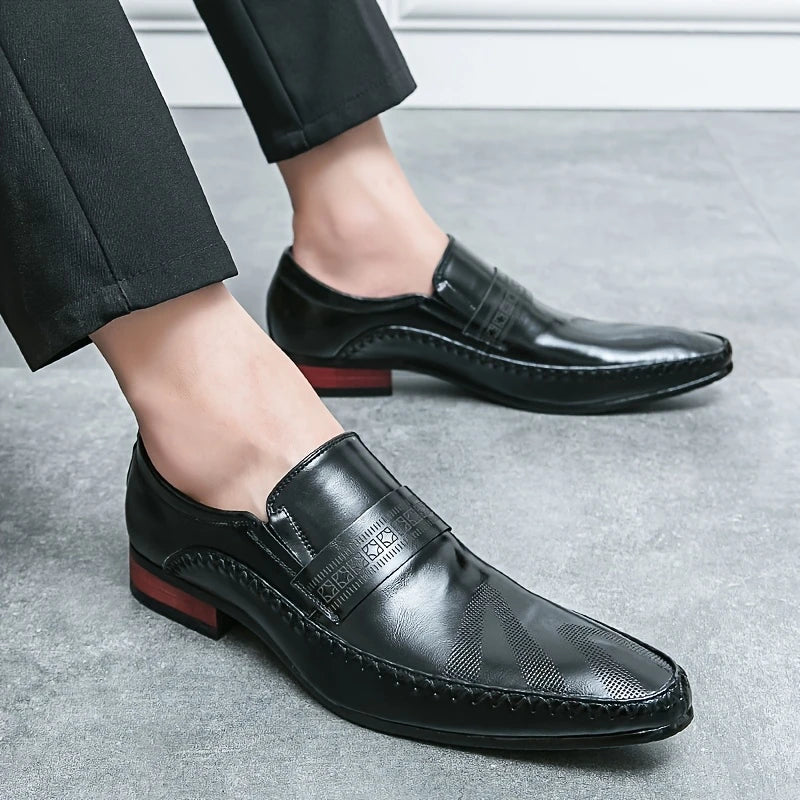Mocassino Elegante in Pelle – Punta Quadrata Senza Lacci