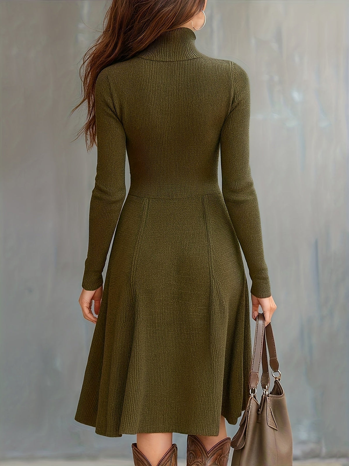 ZINNIA | ABITO A MANICHE LUNGHE CON ZIP IN TESSUTO ELASTICO