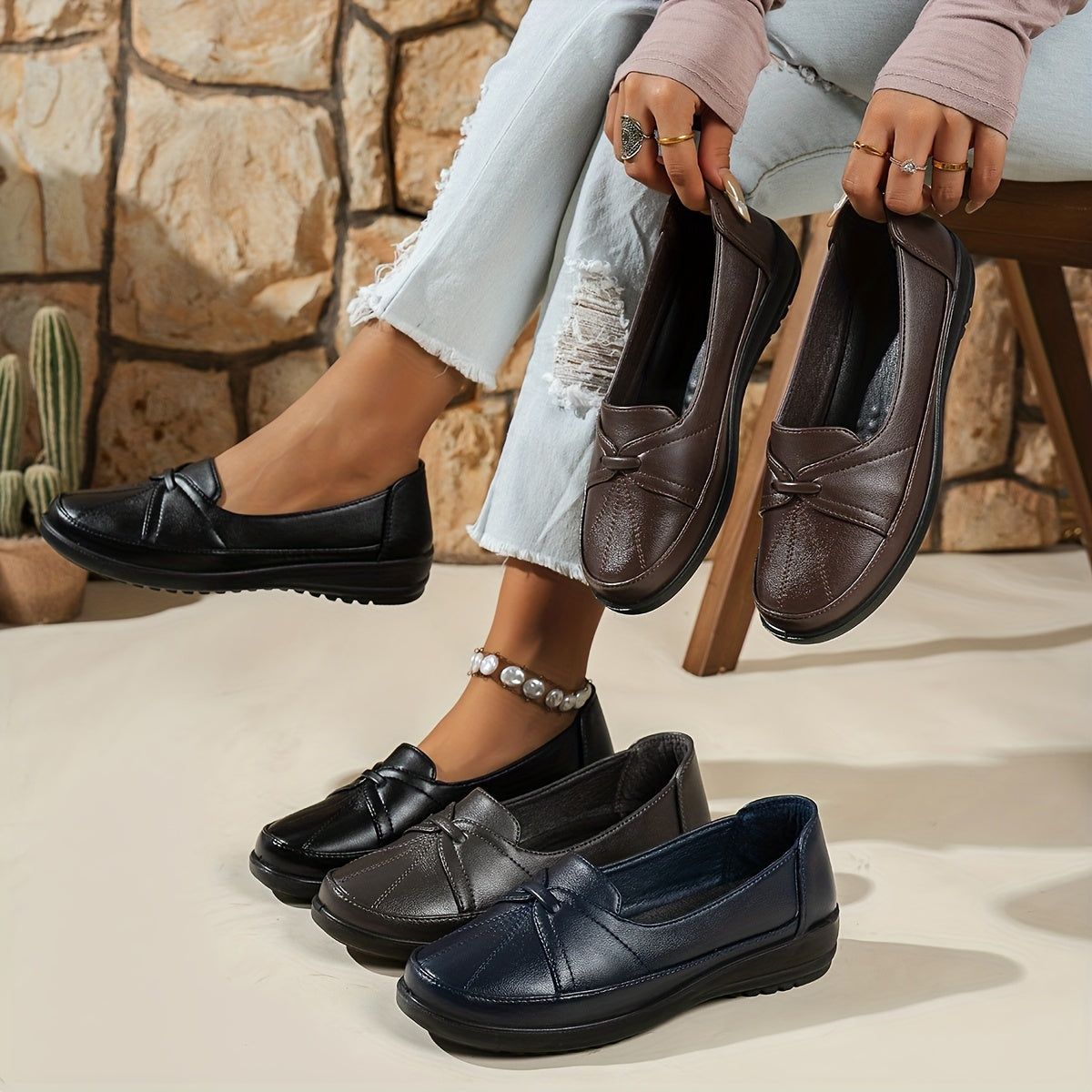 Prudence™ | Mocassini Comfort con Dettaglio a Nodo