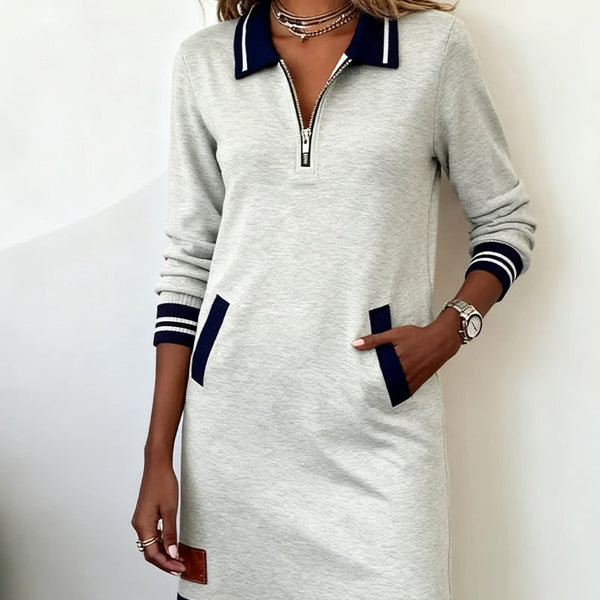 Dorellia - Abito Casual a Manica Lunga con Chiusura a Zip