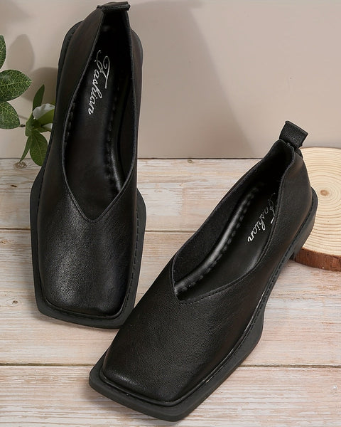 Lavinia™ | Ballerine a Punta Quadrata Scolpite
