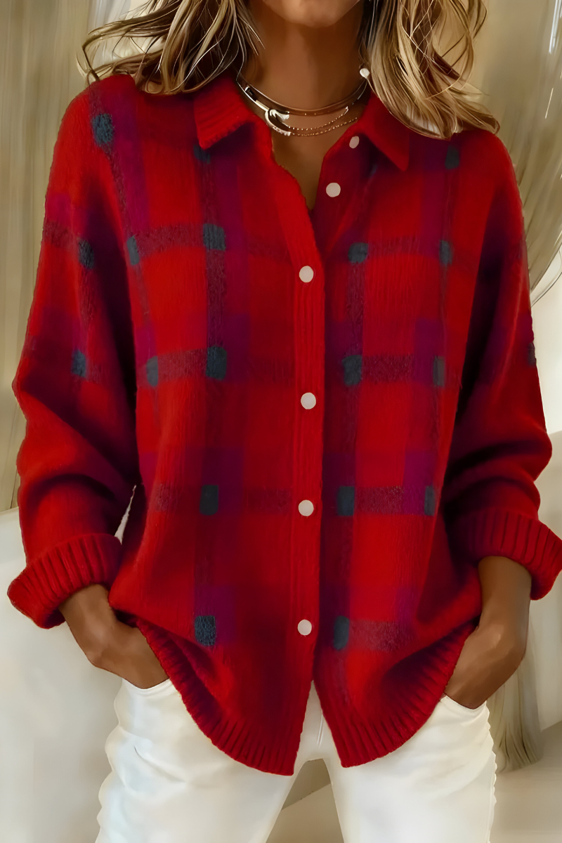 Anna | Cardigan a Maglia a Quadri