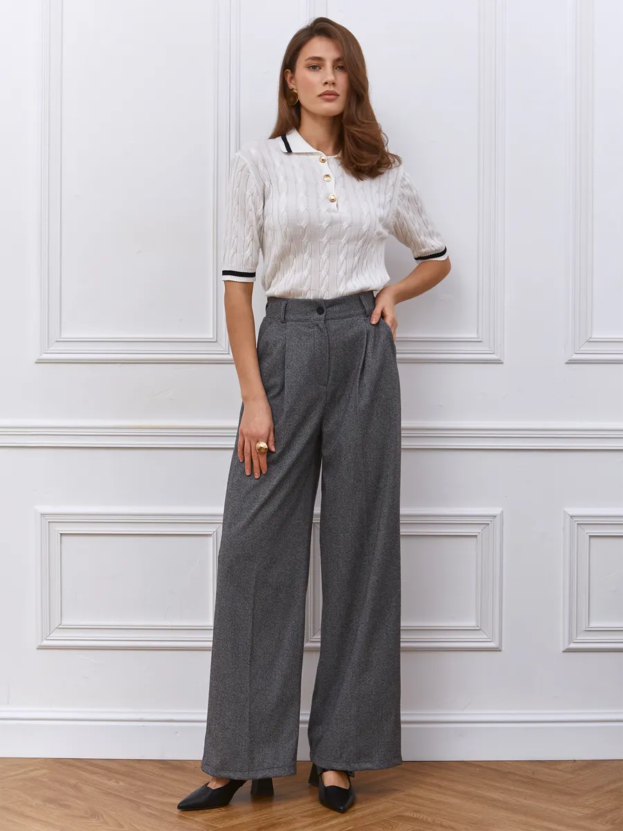 Solène | Pantaloni palazzo caldi a zigzag