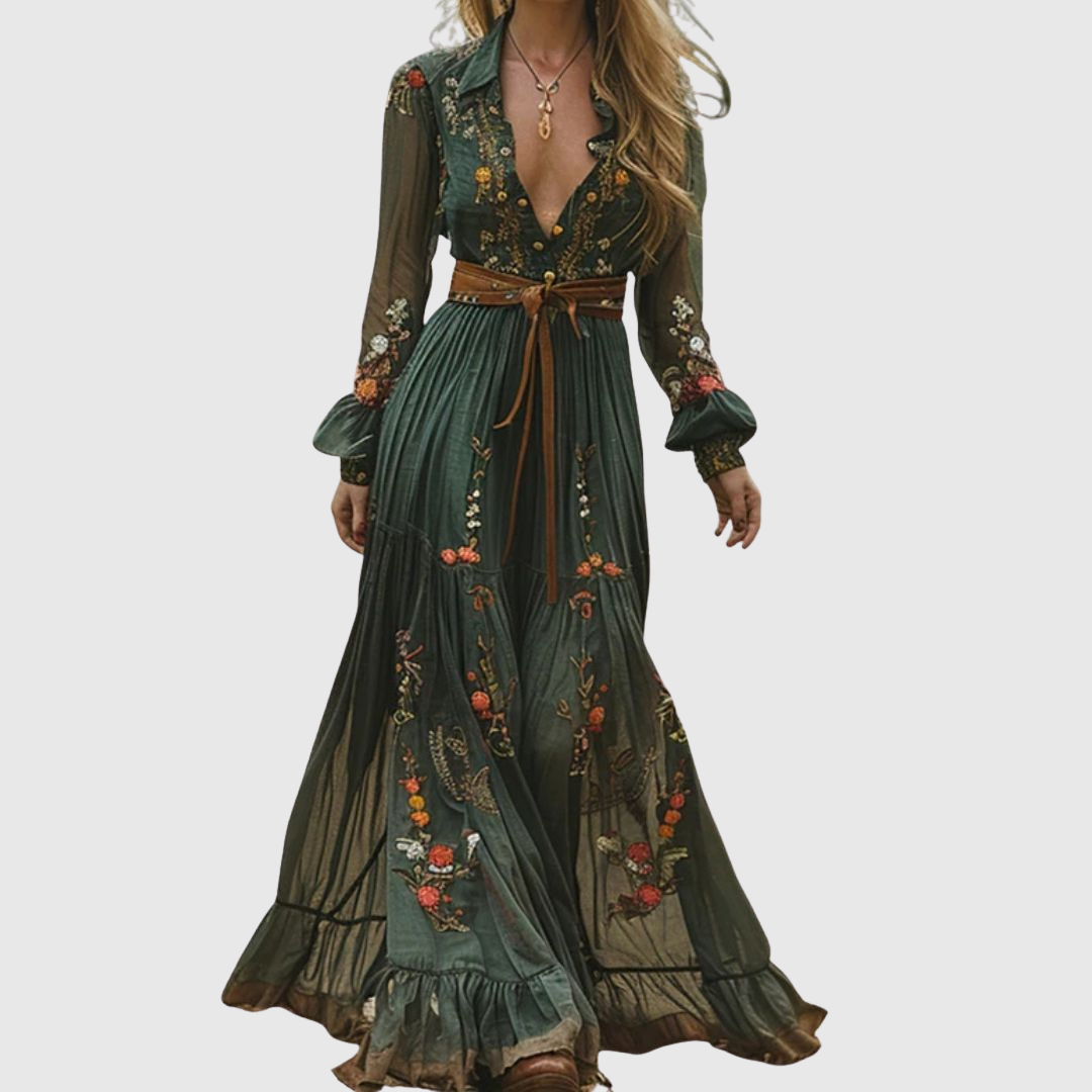 ALINA SOLEIL | ABITO MAXI BOHO ROMANTICO