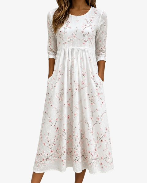 Cherry Blossom Grace Everyday Midi Dress